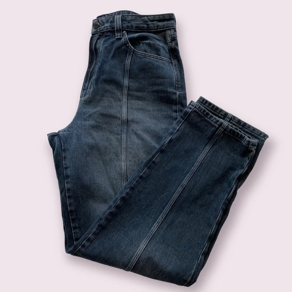 Massimo Dutti blue jeans seamed straight leg denim baggy 5040/711 EUR 42 USA 10 - Picture 5 of 16